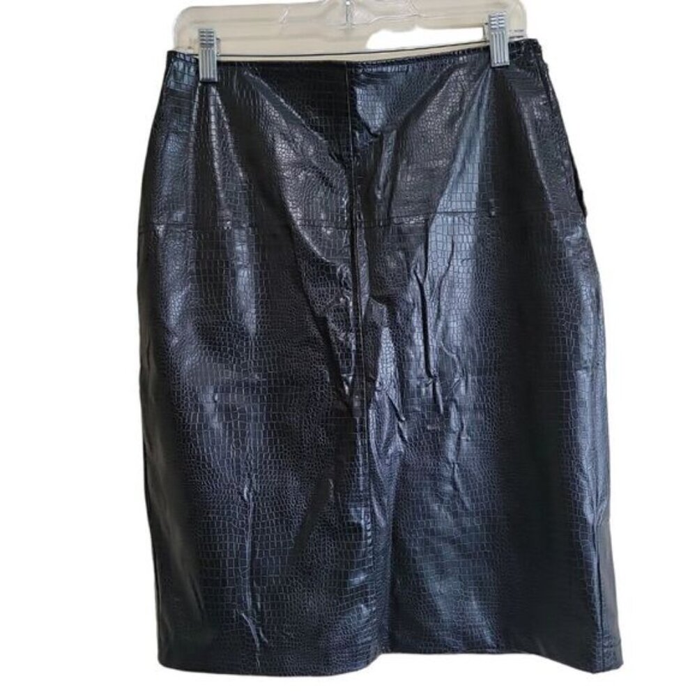 Outbound Collection Black Faux Leather Skirt Sz 5